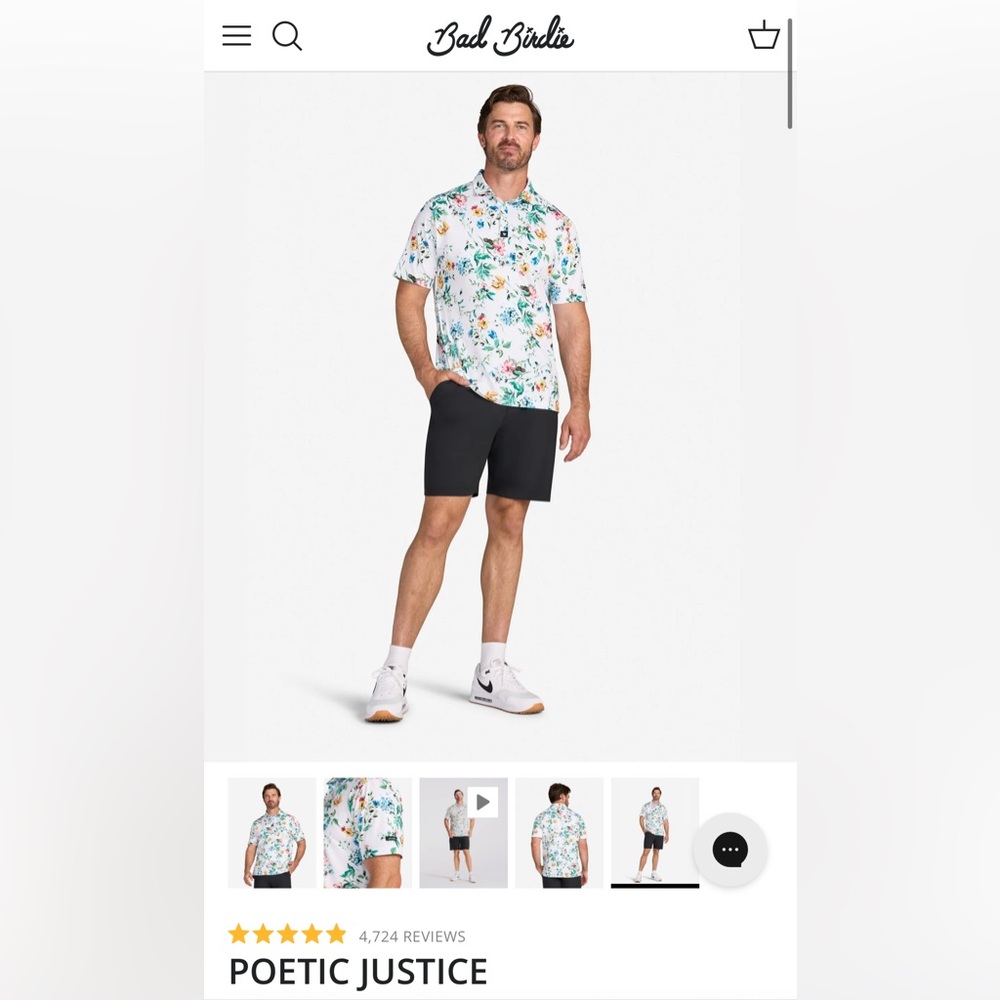 Men’s Bad Birdie Polo Size Medium. Color: Poetic Justice.